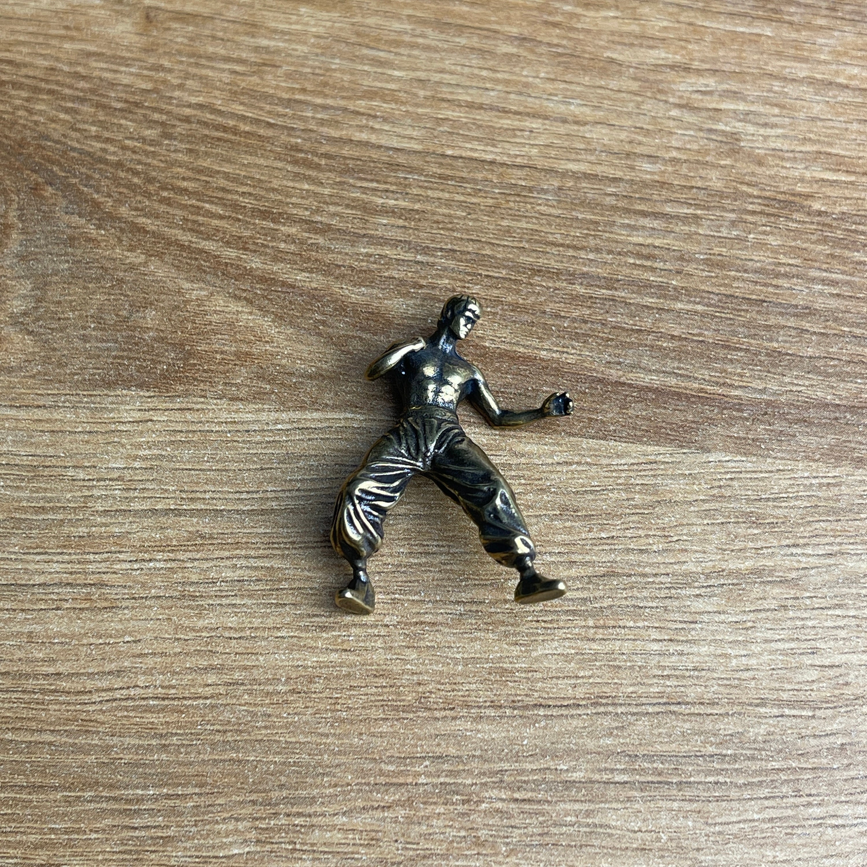 Massiv Messing Kung Fu Charater - Kleine Ornament Statue - Miniatur Figuren Handwerk Sammler Geschenk Vintage