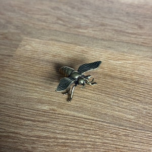 Solid Brass Honey Bee - Small Ornament Statue - Miniature Figurines Handcraft Collectible Gift Vintage