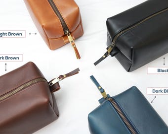 Custom Leather Toiletry Bag with Your Company Logo - Corporate Gifts & Branded Travel Organizers
