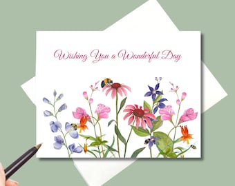 Greeting Card, 5 x7 Personalized native flowers with envelopes, FREE SHIPPING