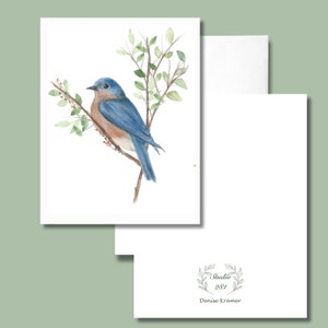 Blue Bird Note Cards Set,  4.25 x 5.5