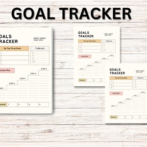 Colorful Goal Tracker Planner Insert | Goal Setting Tracker ...