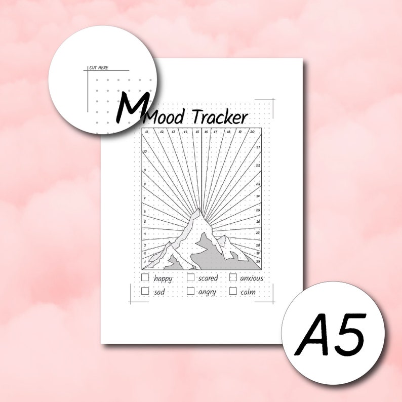 Mood Tracker Printable A5 Bullet Journal Pages Sheet - Etsy Australia