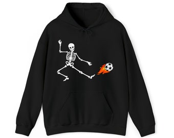 Soccer-playing Skeleton Halloween Unisex Heavy Blend™ Hooded Sweatshirt