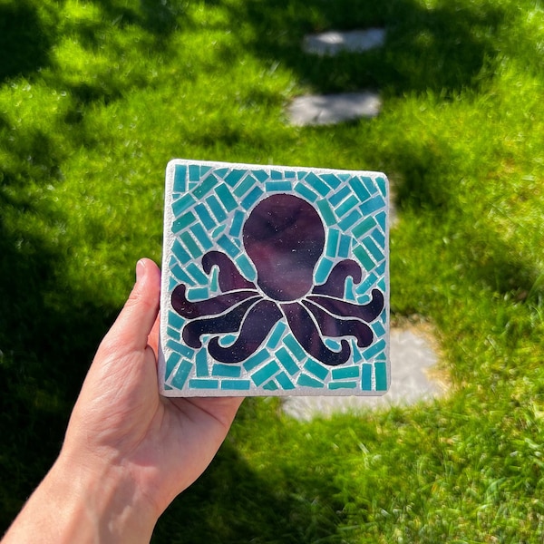 Stained Glass Octopus Mosaic