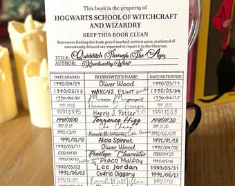 Wizard World Bookmark | Magic School Broomstick Game Library Card | Reader Bookmark | Potterhead Gift | HP Library Card