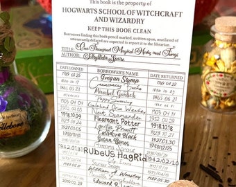 Wizard World Bookmark | Magic School Library Card Herbology | Reader Bookmark | Bookworm Gift | Herbology Library Card