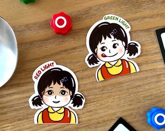 Squid Game stickers | Squid game little girl | Green light, red light game | Fun korean sticker | Sticker Kindle, Phonecase, Computer