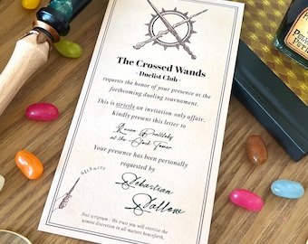 Sebastian Sallow Bookmark | Crossed Wands Duelist Club Invitation | Wizard World HL | Potterhead gift | Secret wizard school | HL Game
