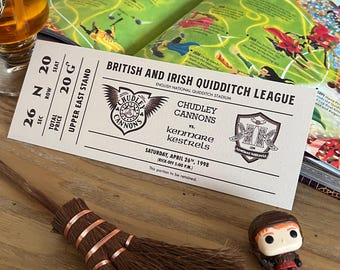 Quidditch Game bookmark | Wizarding World | Vintage Game Ticket | Bookmark for HP lover | Gift for Potterhead |
