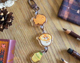 Cozy keychain | Kfood Korean food | Taiyaki cup ramyeon banana milk | cute phone accessory |  | cozy bag accessory | keychain korea lover
