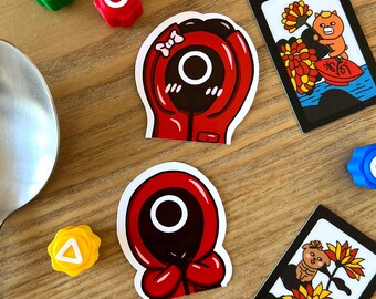 Squid Game stickers | O guards pass & denied | Cute Squid Game Guard Stickers | Fun korean sticker | Sticker Kindle, Phonecase, Computer
