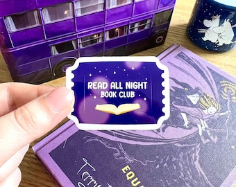 Coupon read all night book club | Sticker booktok | Gift for book reader | Sticker for Kindle, Ipad, computer, phonecase | Fun cute sticker