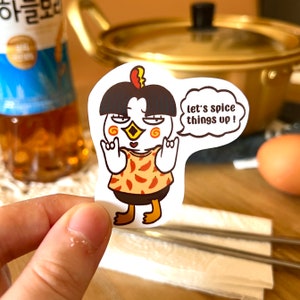 Korean sticker | "Let's Spice things up" sticker | Spicy noodles Buldak chicken | Korean food | Fun sticker Kindle, Phonecase, Computer