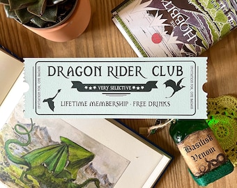 Marque page Dragon Rider Club | Coupon Book Club | Marque page lecteur | Cadeau Bookworm | Marque page style coupon | Cadeau lecteur