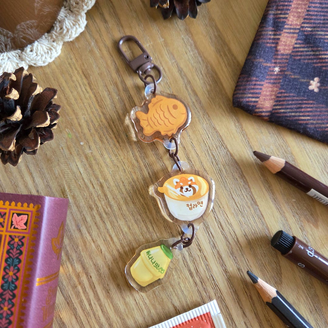 Cozy Keychain | Kfood Korean Food | Taiyaki Cup Ramyeon Banana Milk ...