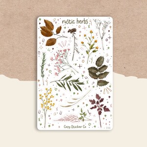 Foglio adesivi erbe rustiche n. 1 / Adesivi diario / Adesivi pianificatore / Adesivo acquerello / Scrapbook / Bullet Journal / Piante / Strega