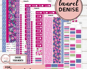 KIT-004 LAUREL DENISE || "Twilight Bouquet" - Monthly & Weekly Planner Stickers