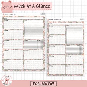 KIT-007 Week At A Glance - A5 / 7x9 || "Cotton Tail" - Erin Condren Weekly Planner Stickers
