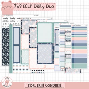 KIT-008 EC 7x9 Daily Duo || "Among the Wildflowers" - Erin Condren Planer Aufkleber
