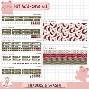 KIT-002 Add Ons #1 || "Deck the Halls" - Headers / Washi Planner Stickers