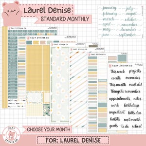KIT-004 LAUREL DENISE Standard Monthly || "Spring Garden" - Monthly Planner Stickers