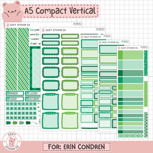 KIT-006 EC A5 Compact Vertical || "Lucky Clover" - Erin Condren Weekly Planner Stickers