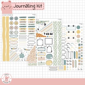 KIT-004 ZESTAW DO PROWADZENIA PISMA || „Ogród wiosenny” – naklejki do planera pamiętnika