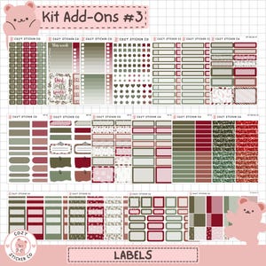 KIT-002 Add Ons #3 || "Deck the Halls" - Labels Planner Stickers