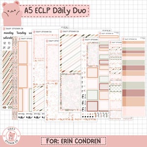 KIT-007 EC A5 Daily Duo || "Cotton Tail" - Erin Condren Planner Stickers