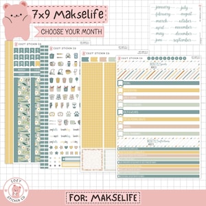 KIT-004 MAKSELIFE 7x9 MONTHLY || "Spring Garden" - Makselife Monthly Planner Stickers