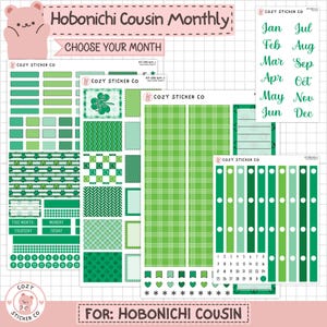 KIT-006 HOBONICHI COUSIN Monthly || "Lucky Clover" - Monthly Planner Stickers