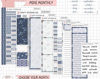 KIT-001 LAUREL DENISE Mini Monthly || &quot;Winter Season&quot; - Monthly Planner Stickers