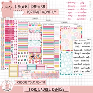 KIT-009 LAUREL DENISE Portrait Monthly || &quot;Dog Life&quot; - Monthly Planner Stickers