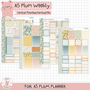 KIT-004 A5 PLUM Weekly || 「春の庭」 - ウィークリープラムペーパープランナーステッカー