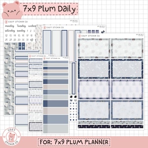 KIT-001 7x9 PLUM Daily || "Winter Saison" - tägliche Plum Papier Planner Stickers