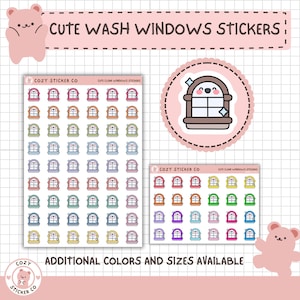 Windows-pictogramstickers wassen, plannerstickers voor het schoonmaken van het huis, meer dan 50 kleuren, mat, glanzend, 2 formaten, grote vellen, minivellen, | C-019