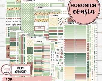 KIT-002 HOBONICHI COUSIN || "Jardin d'été" - Stickers pour agenda mensuel et hebdomadaire