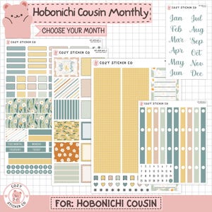 KIT-004 HOBONICHI COUSIN Miesięcznik || „Ogród wiosenny” - Naklejki do miesięcznego planera