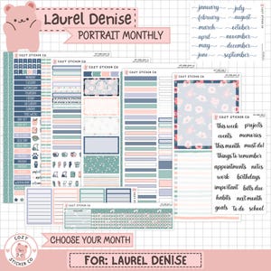 KIT-008 LAUREL DENISE Portrait Monthly || &quot;Among the Wildflowers&quot; - Monthly Planner Stickers