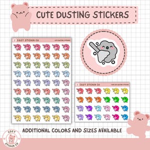 Autocollants icônes pour épousseter, Autocollants pour plan de nettoyage, Plus de 50 couleurs, mat, glacé, 2 tailles, grandes feuilles, mini feuilles | C-014