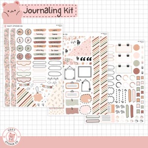 KIT-007 JOURNALING KIT || "Journal Planer Sticker ""Cotton Tail""."