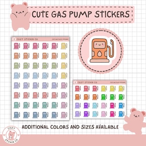 Stickers icônes de pompe à essence, Stickers essence, Plus de 50 couleurs, mat, brillant, 2 tailles, grandes feuilles, mini feuilles | C-002