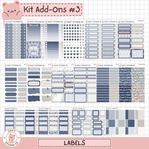 KIT-001 Dodatki #3 || „Sezon zimowy” - Etykiety Naklejki Planner