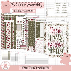 KIT-002 EC 7x9 MONTHLY || "Deck the Halls" - Monthly Kit Planner Stickers