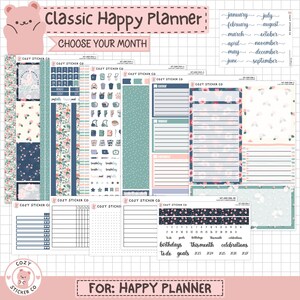 KIT-008 CLASSIC HAPPY Planner || „Among the Wildflowers” - Naklejki do miesięcznego i tygodniowego planera