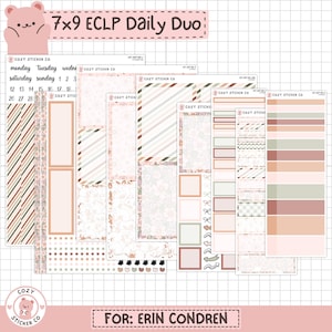 KIT-007 EC 7x9 Daily Duo || "Cotton Tail" - Erin Condren Planer Aufkleber