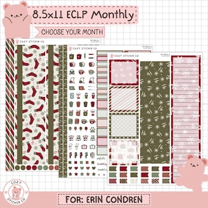 KIT-002 EC 8.5x11 MONTHLY || "Deck the Halls" - Erin Condren Monthly Kit Planner Stickers