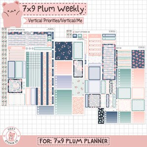 KIT-008 7X9 PLUM Weekly || 「野生の花の中で」 - ウィークリープラムペーパープランナーステッカー