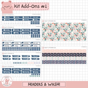 KIT-008 Add Ons #1 || "Among the Wildflowers" - Headers / Washi Planner Stickers